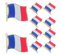 GLEAVI Épinglette en Alliage avec Fermoir 10 Pièces, Broche Drapeau Français pour Hommes, Souvenir International et Décoration de Chemise ou Chapeau