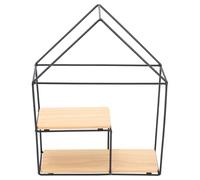 GLEAVI Étagère Murale de Rangement en Fer et Bois, Style Nordique Noir | Installation Facile, Légère Odeur, Décoration Intérieure pour Chambre et Bureau, Usage Quotidien