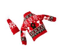GLEAVI Housse de Bouteille de Vin de Noël en Polyester Rouge, Manchon Décoratif Réutilisable pour Bouteilles Standard, Accessoire Festif pour Décoration de Table et Fête de Noël - 1