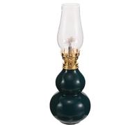 GLEAVI Lampe à Huile Rétro Verre Transparent Lanterne Kérosène Anti-Vent Style Chinois avec Base Éclairage Intérieur et Extérieur Lampe de Table Vintage et Décorative