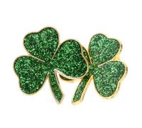 GLEAVI Lot de 2 Broches Saint-patrick en Alliage Solide, Émail Vert Trèfle à Trois Feuilles, Accessoires Bijoux Festifs pour Femmes, Symbole Chance, pour Fêtes et Présents