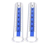 GLEAVI Lot de 2 Tubes de Pluie en Plastique Transparent pour Pluviomètre Extérieur, Mesure Précise et Solide, pour Jardin et Activités en Plein Air