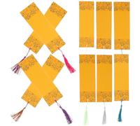 GLEAVI Marque-pages en papier graffiti non peints et inachevés, lot de 1, avec pompon, surface vierge, trou de suspension, pour loisirs créatifs et DIY bookmarks