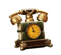 GLEAVI Ornement De Téléphone En Résine Rétro Horloge De Bureau Précise Multifonctionnelle, Décoration D'horloge Vintage Pour Maison Salon Chambre, Pendule Créative Compacte Et Portable