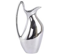 GLEAVI Pichet en Céramique Créatif pour Fleurs Séchées, Vase Compact et Artistique Argenté, Décoration Élégante pour Salon ou Maison