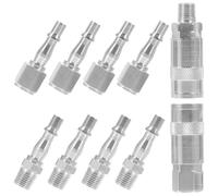 GLEAVI Raccord Rapide pour Compresseur D’air, Coupleur Réducteur en Fer Argenté 1/4, Lot de Set, Connexion Rapide pour Outils Pneumatiques et Compresseur D’air