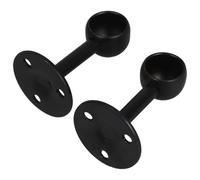 GLEAVI Support de Tringle à Vêtements en Acier Inoxydable Noir Mat, Paire de Supports de Bride Haute pour Tube Rond Ø19 Mm, Fixation Plafond Vis, pour Penderie et Rangement de Placard