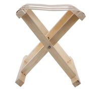 GLEAVI Tabouret Pliant Portable en Bois et Nylon, Petit Tabouret Pliant Beige, Pliable et Peu Encombrant, pour Extérieur, Pêche et Étude