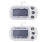 GLEAVI Thermomètre numérique pour réfrigérateur et congélateur 2 pièces écran LCD magnétique ABS blanc étanche usage intérieur