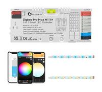 GLEDOPTO ZigBee Contrôleur LED 3.0, 5 en 1 RGBCCT RGBW RGB CCT Variateur Couleur Blanc 20A Sécurité Connectée App Contrôle Vocal Compatible avec Alexa H*ue Tuya Smart Life App Contrôle