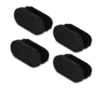 GleitGut 4 x Embouts Tube 38 x 20 mm Bouchon Plastique Noir Embout Tube Ovale