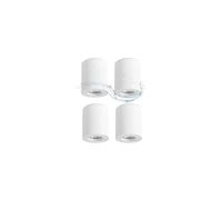 Gleonlux Spot en Saillie Blanc IP44, Plafonnier Salle de bain, Spots de Plafond 230V avec GU10 douille, Ø80x95mm Aluminium Rond Downlight pour Modules GU10 et LED, Lot de 4
