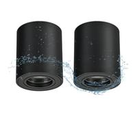 Gleonlux Spot en Saillie IP44, Plafonnier Salle de bain, Spots de Plafond 230V avec GU10 douille, Ø80x95mm Aluminium Rond Noir downlight pour Modules GU10 et LED, Lot de 2