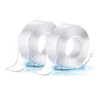 GLER Ruban Adhésif Double-Face, 2 PCS, Ruban Adhésif Nano Réutilisable, Nano-Bande Amovible sans Trace, Ruban Multifonctionnel pour le Ménage Industriel (20mm*3 m *1mm)