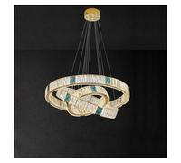 GLETSF Lustre LED Moderne pour Salon, Salle à Manger, Cuisine, Chambre, Structure Noire et dorée, Suspension pour éclairage intérieur, 4 têtes, 95 x 15 cm