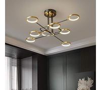GLETSF Lustre Moderne à LED Effet étoile, Suspension pour Salon/Salle à Manger, Ambiance Romantique et chaleureuse dans la Chambre, 3 Couleurs - Noir, 15 Bulles