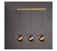 GLETSF Lustre Moderne doré et Noir à LED, avec Perles de Verre Transparent en Forme d'étoile, idéal pour Le Salon, la Salle à Manger ou la Chambre. Modèle G-15bubbles-Warmlight.