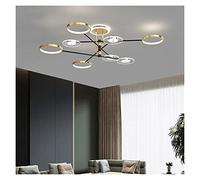GLETSF Lustre Moderne doré et Noir à LED, avec Perles de Verre Transparent en Forme d'étoile, idéal pour Le Salon, la Salle à Manger ou la Chambre. Modèle G-15bubbles-Whitelight.