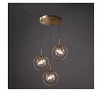 GLETSF Lustre Moderne doré et Noir à LED, avec Perles de Verre Transparent en Forme d'étoile, idéal pour Le Salon, la Salle à Manger ou la Chambre. Modèle B-15bubbles-Warmlight.