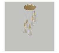 GLETSF Suspension LED Moderne de Style Nordique, Lustre de Plafond Luxueux en Cristal pour Salon et Chambre, luminaire de décoration intérieure, Corps doré - Diamètre 60 cm, Hauteur 15 cm