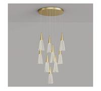 GLETSF Suspension LED Moderne de Style Nordique, Lustre de Plafond Luxueux en Cristal pour Salon et Chambre, luminaire de décoration intérieure, Corps chromé - Diamètre 60 cm, Hauteur 15 cm