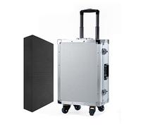 GLETSF Toolbox Portable Rolling Upright Trolley Tool Box Aluminum Hard Toolbox with Telescoping Handle Tool Trolley Case for Tools, Art, Craft, and Parts Toolbox Storage-B-L