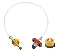 Glewi Adaptateur de tuyau de propane : régulateur en métal sans fuite pour grils, poêles et chauffages extérieurs - Kit compact de valve de remplissage de gaz de camping