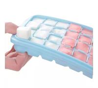 Glewi Bac à glaçons en silicone souple avec couvercles, sans BPA, 24/36 cavités, moules empilables pour fête de bar (bleu, 36 cubes)