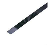 Glewi Bande de moulure autocollante en acier inoxydable brossé pour carrelage, plafond, porte, miroir, armoire, 50 mm x 5 m, noir