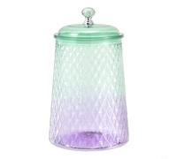 Glewi Bocal de rangement en verre vert avec couvercle hermétique, texture diamant en relief pour l'organisation, capacité de 9 L pour riz et céréales (B1,2 l)