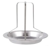 Glewi Grille de barbecue pliable en acier inoxydable avec plateau d'égouttement pour le camping, rôtissoire portable pour poulet et viande sur charbon de bois ou feu de camp, (taille L)