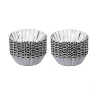 Glewi Lot de 20 moules à tartelettes antiadhésifs en aluminium réutilisables pour muffins et tartelettes 5,2 à 7,3 cm (5,2 x 1,2 cm)