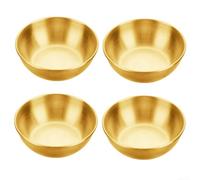 Glewi Lot de 4 petits bols à sauce en acier inoxydable pour épices, noix, bonbons - Assiettes à apéritif pour maison, cuisine, restaurant - Doré - 8,2 x 2,8 cm (doré)