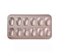 Glewi Moule à madeleines antiadhésif, 12 cavités en acier au carbone pour moule pour gâteaux français et pâtisseries, 22,6 x 39,9 cm (or étincelant)