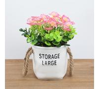Glewi Orchidée Artificielle pour mini Milo en Soie Réaliste 18cm, Pot Décoratif Entretien pour Bureau, Salon et Mariage(Pink)