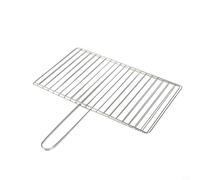 Glewi Panier à poisson en acier inoxydable avec poignée de verrouillage, 35 cm, maille barbecue pour viande et légumes, accessoire de barbecue extérieur antirouille (barre verticale 24 x 39 cm)
