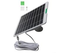Glewi Panneau solaire 5 W, pour Anker pour Eufy Ring pour Blink, chargeur de caméra de sécurité résistant aux intempéries avec câble, pour kit d'alimentation extérieur (blanc)
