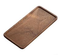Glewi Plateau à thé minimaliste en bois de noyer - Table de gongfu chinoise antidérapante - 25 x 12 cm (petit rectangle)