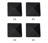 Glewi pour chapeau de Poteau de Clôture 4x4 Pouces, ABS pour Bois Extérieur(4pcs)