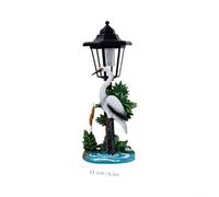 Glewi Statuette de jardin solaire en forme de grue avec lanterne LED, 33,5 cm, décoration en résine recy pour terrasse, cour et extérieur