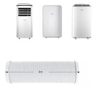 Glewi Tuyau d'échappement portable de 13 cm/15 cm avec anneau de serrage, conduit flexible en PVC pour unités Midea (15 cm, 3 mètres)