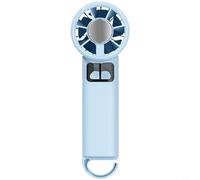 Glewi Ventilateur portatif avec refroidissement à glace, flux d'air turbo à 5 vitesses, technologie semi-conductrice pour voyage en plein air (bleu clair)