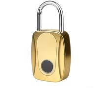 GLFLOW Cadenas intelligent étanche à empreintes digitales, serrure de sécurité électronique avec charge de type C, corps en ABS antirouille, accès rapide pour valise, armoire, chaîne de vélo, doré (B)