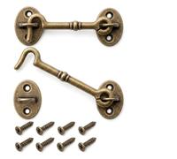 GLFLOW Crochet de cabine et loquet à œillet en laiton massif, pour fenêtre, abri de jardin, clôture, portail, armoire, placard (A-15 cm)