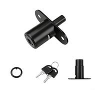 GLFLOW Loquet de porte coulissante en alliage de zinc noir pour porte d'armoire ou portes en bois, sécurisé avec clés (B)