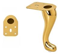 GLFLOW Pieds de meubles de luxe en acier laminé à froid avec design en forme de pied et revêtement brillant miroir, convient pour canapé, banc TV et table basse dans le salon (doré)