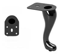 GLFLOW Pieds de meubles de luxe en acier laminé à froid avec design en forme de pied et revêtement brillant miroir, convient pour canapé, banc TV et table basse dans le salon (noir)