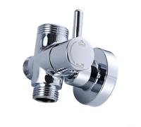 GLFLOW Vanne de dérivation de douche 3 voies en laiton chromé avec adaptateur T G1/2 et G3/4, support mural pour une utilisation flexible dans la salle de bain