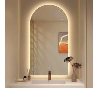 GLFNB Miroir LED de Salle de Bain en Arc avec lumière 40x60cm Miroir Lumineux en Arc pour Salle de Bain Miroir de courtoisie Mural à intensité Variable 3 Couleurs 50x80cm Miroir d'arche intelligen