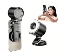 GLHYUOP Mini Ventilateur Portable 3 En 1,3 Niveaux De Luminosité RéGlables，Avec Support De TéLéPhone Et LumièRe De Maquillage Ventilateur Portable MagnéTique Pour Bureau,Voyages,Maquillage